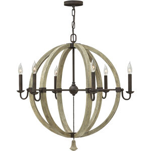 Middlefield LED 31 inch Iron Rust with Weathered Ash Indoor Chandelier Ceiling Light