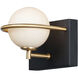 Revolve LED 6 inch Black and Gold Bath Vanity Wall Light