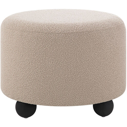 Claude 16.73 inch Taupe and Matte Black Ottoman