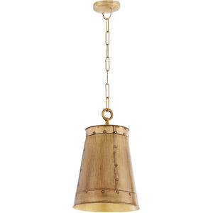 Artisan 1 Light 11 inch Artisan Brass Pendant Ceiling Light