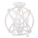 Aria 3 Light 12 inch Antique White Convertible Mini Chandelier/Ceiling Mount Ceiling Light