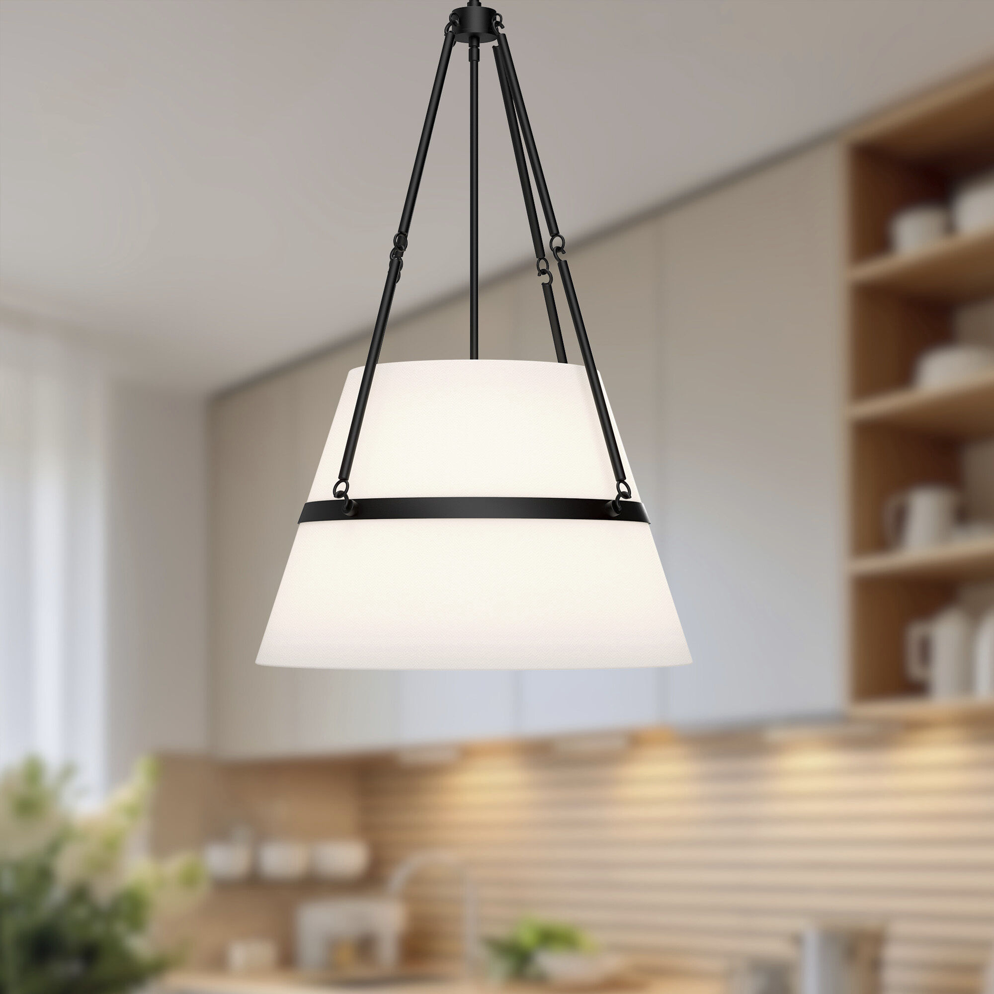 Alora Mood Oliver Pendant Ceiling Light in Matte Black