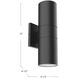 Lund LED 12 inch Black Outdoor Wall Light