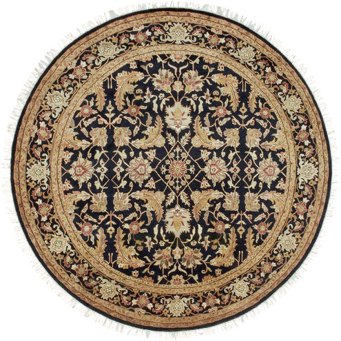 Taj Mahal 96 inch Black and Yellow Area Rug, Wool
