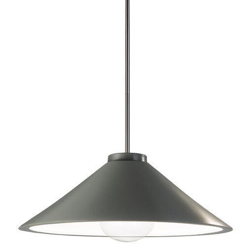 Radiance Collection 1 Light 11.75 inch Pewter Green and Brushed Nickel Pendant Ceiling Light, Form+Finish+Function