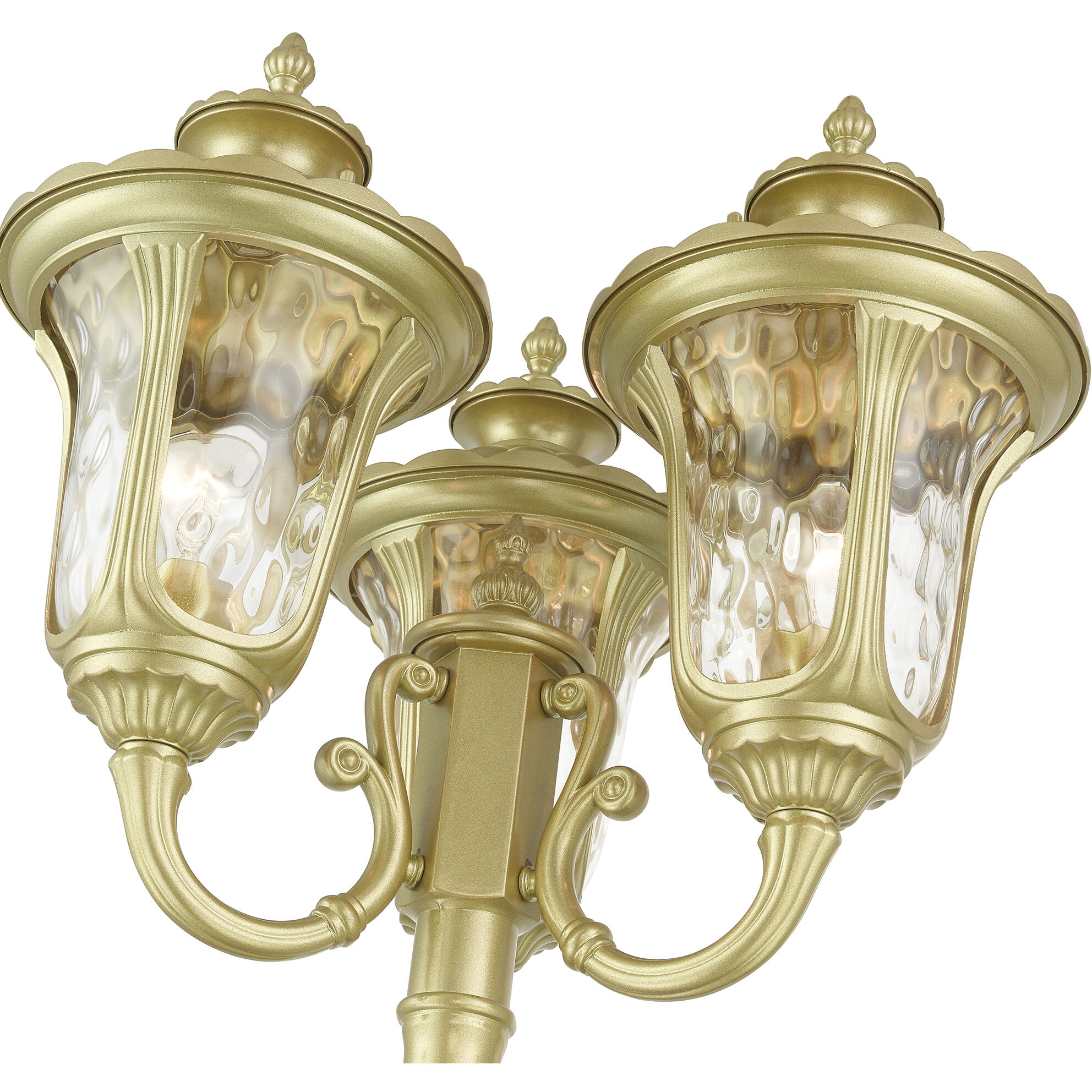 Oxford 3 Light 87 inch Soft Gold Outdoor Post Light, 3-Head