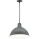 RLM Shade 1 Light 16 inch Gun Metal and White Pendant Ceiling Light