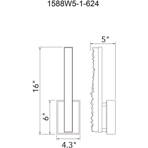 Stagger LED 4.3 inch Brass Wall Light