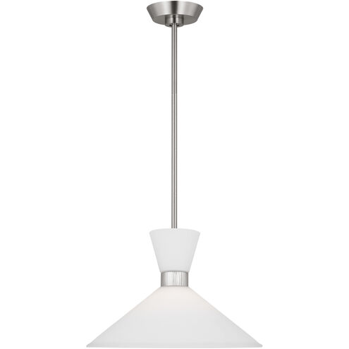 Drew & Jonathan Belcarra 1 Light 15 inch Brushed Steel Pendant Ceiling Light