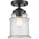Nouveau Small Canton 1 Light 5 inch Oil Rubbed Bronze Semi-Flush Mount Ceiling Light in Seedy Glass, Nouveau