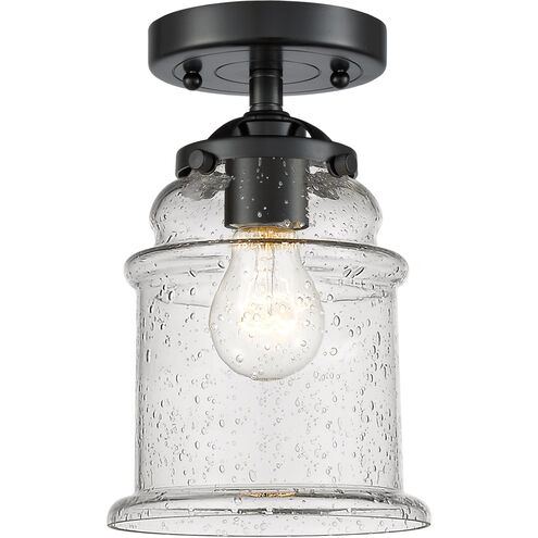 Nouveau Canton 1 Light 6 inch Oil Rubbed Bronze Semi-Flush Mount Ceiling Light in Seedy Glass, Nouveau