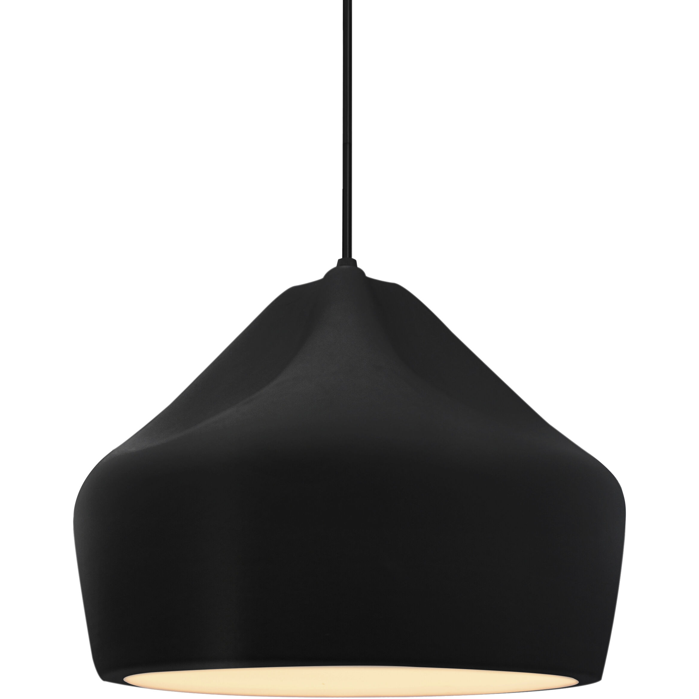 Radiance Collection - Crease Pendant Ceiling Light in Matte Black, Dedicated LED, Black Cord, Carbon Matte Black, 9W x 7H, Form+Finish+Function