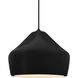 Radiance Collection - Crease Pendant Ceiling Light in Matte Black, Dedicated LED, Black Cord, Carbon Matte Black, 9W x 7H, Form+Finish+Function