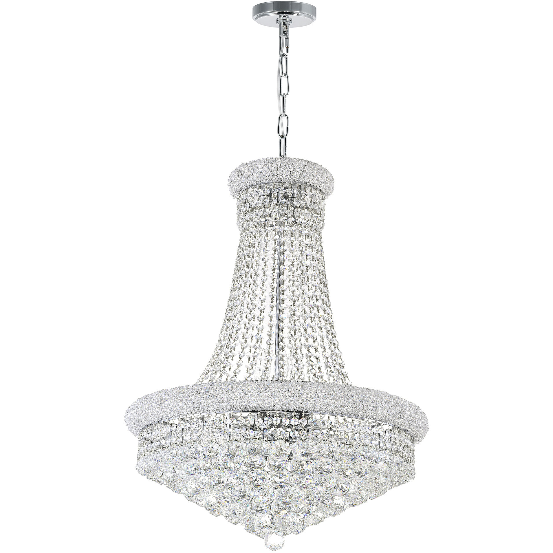 Empire 17 Light 24 inch Chrome Down Chandelier Ceiling Light