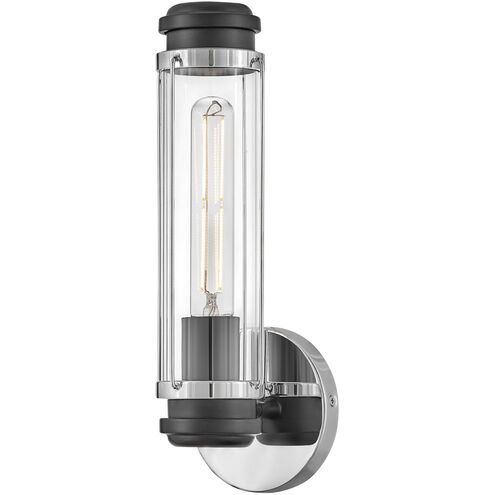 Masthead 1 Light 4.75 inch Chrome with Black Vanity Light Wall Light