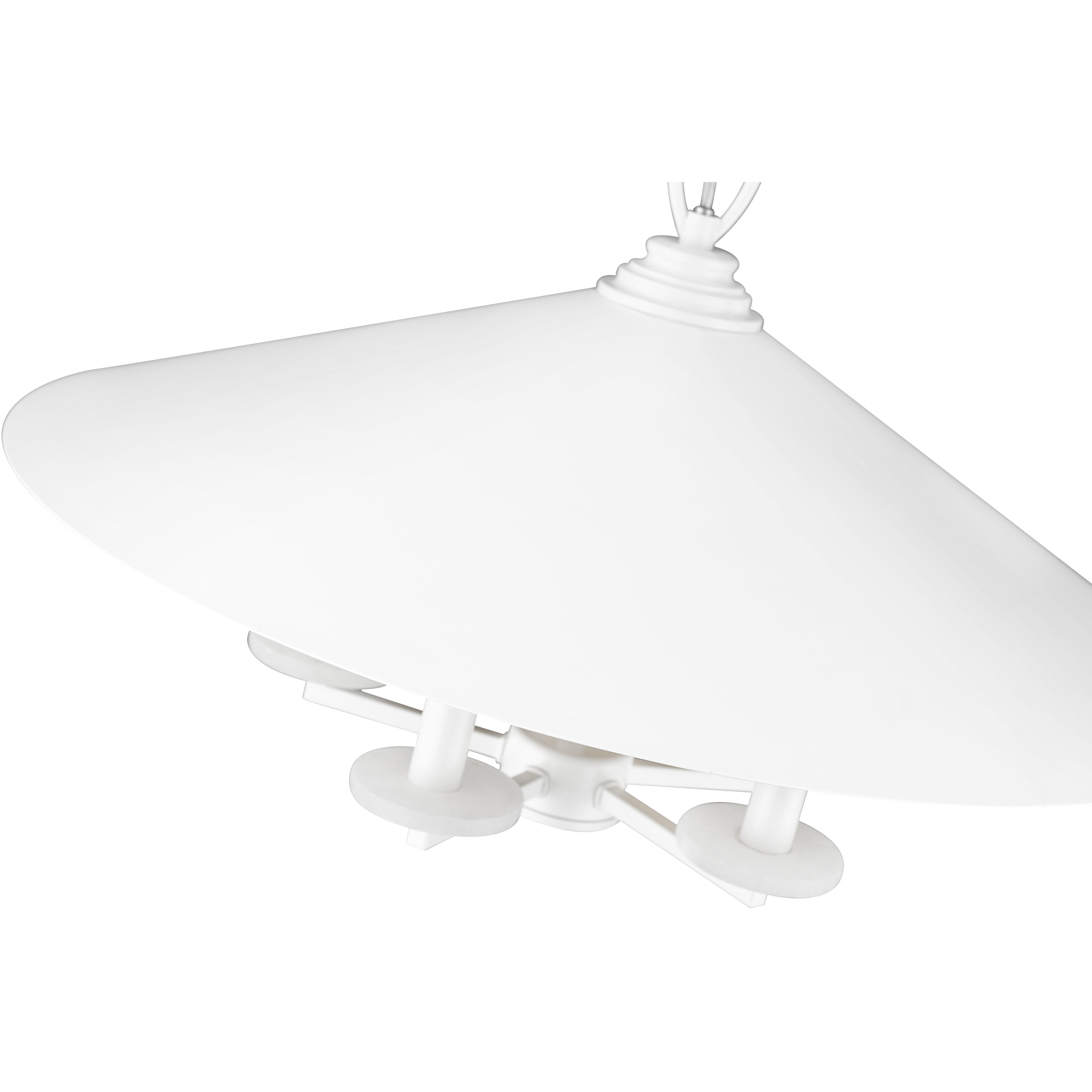 Rialto 5 Light 22 inch Matte White Pendant Ceiling Light in Matte White Outer,  Signature Rubbed Brass Inner