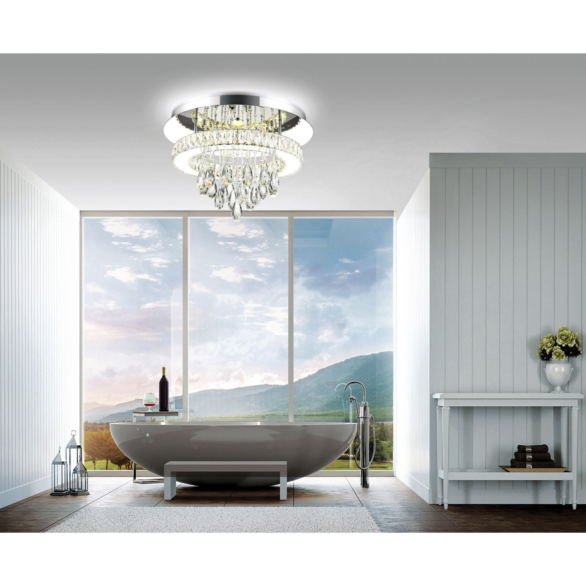 Veil LED 20 inch Chrome Flush Mount Ceiling Light