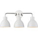 Sloan 3 Light 22 inch Polished Nickel and White Vanity Light Wall Light