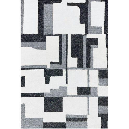 Kali 90 X 63 inch Black/White/Grey Rug in 5 x 7