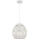 Boho 1 Light 11.8 inch White Mini Pendant Ceiling Light