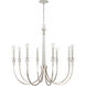 Laurent 8 Light 36 inch Polished Nickel Chandelier Ceiling Light