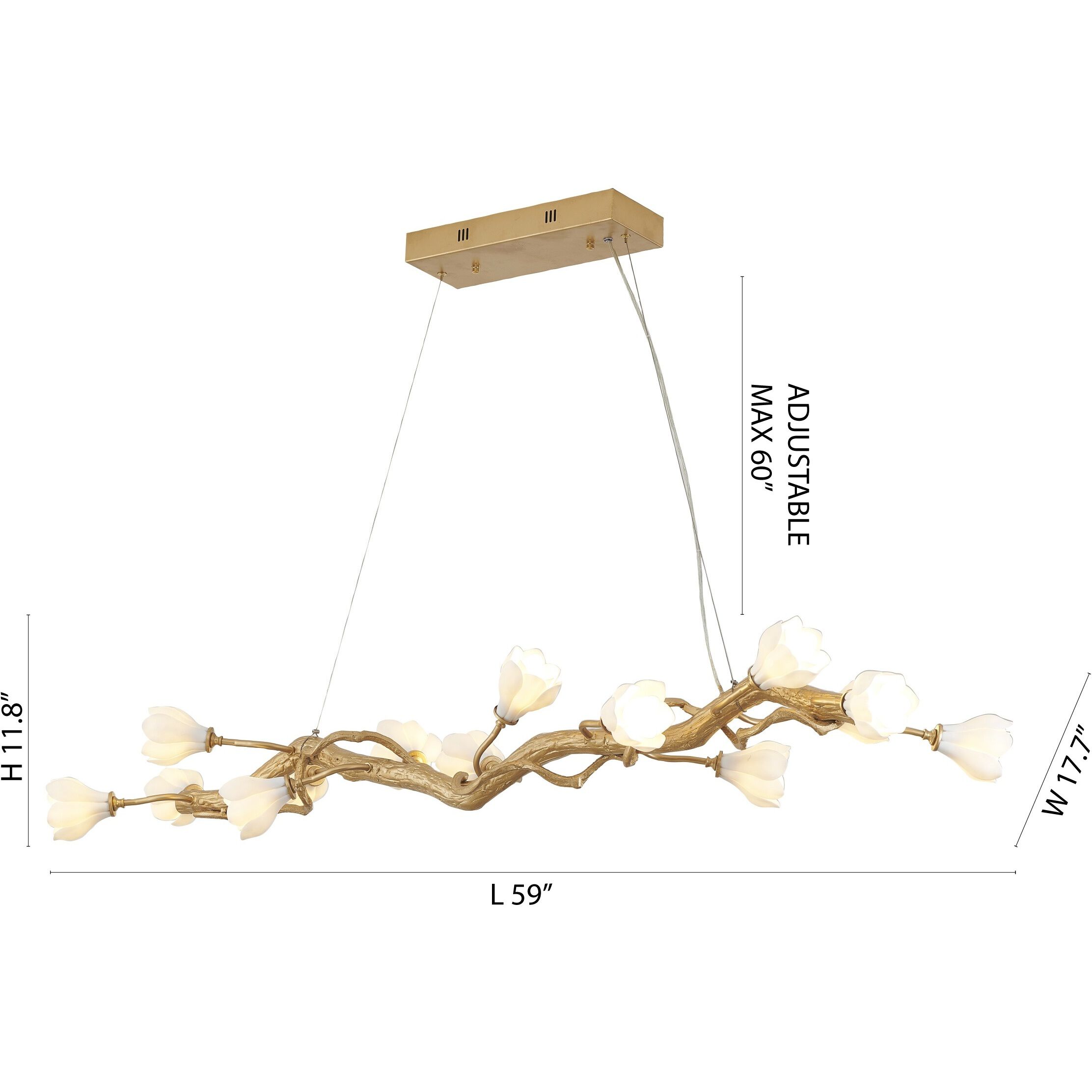 Canada 14 Light 17.7 inch Gold Chandelier Ceiling Light