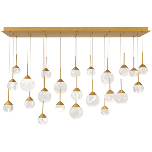 Beyond Quest LED 12 inch Aged Brass Multi-Light Pendant Ceiling Light, Linear Canopy