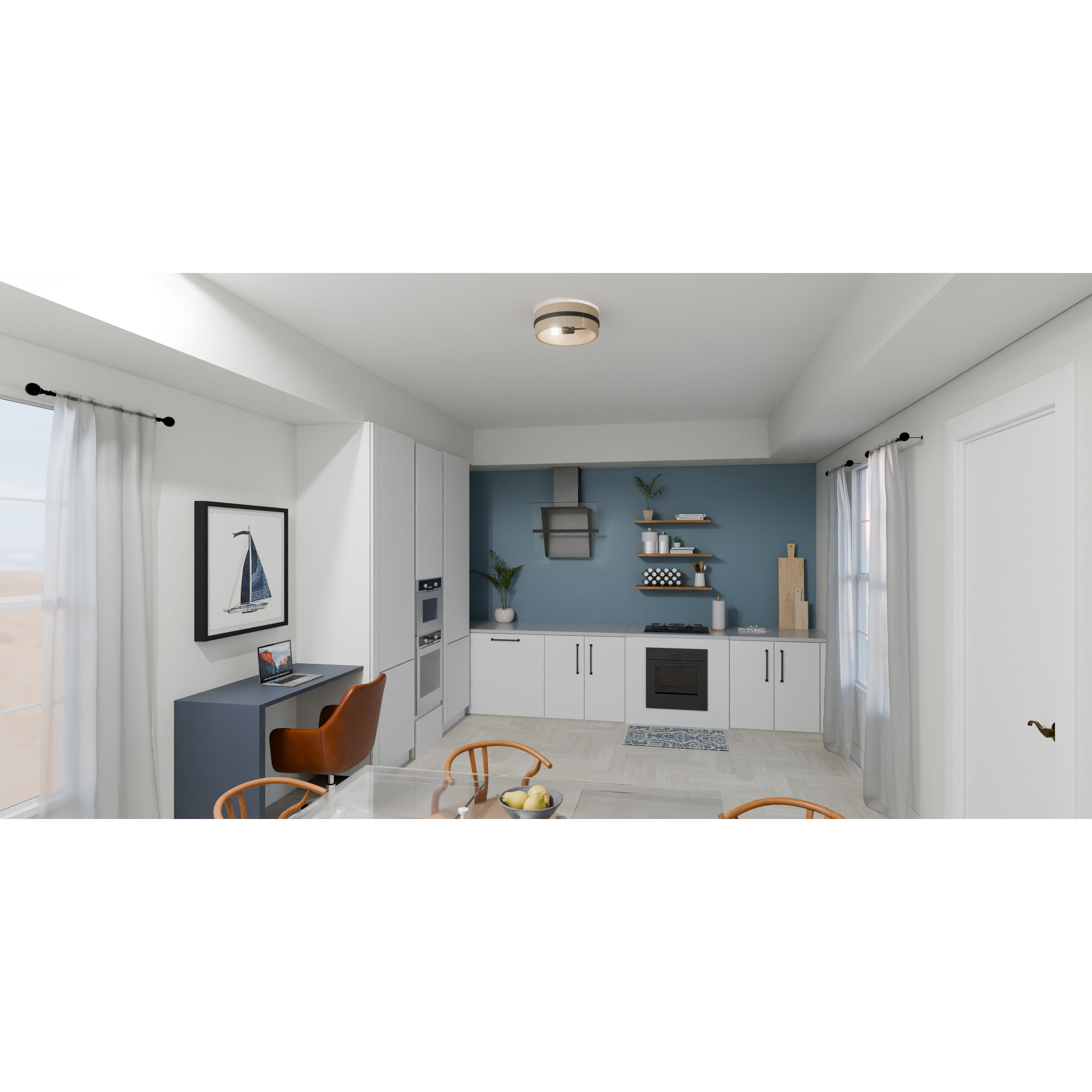 Maeve 2 Light 14 inch Matte Black Flush Mount Ceiling Light, Medium