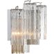 Addis Sconce Wall Light in Polished Chrome, Tronchi Glass Autumn