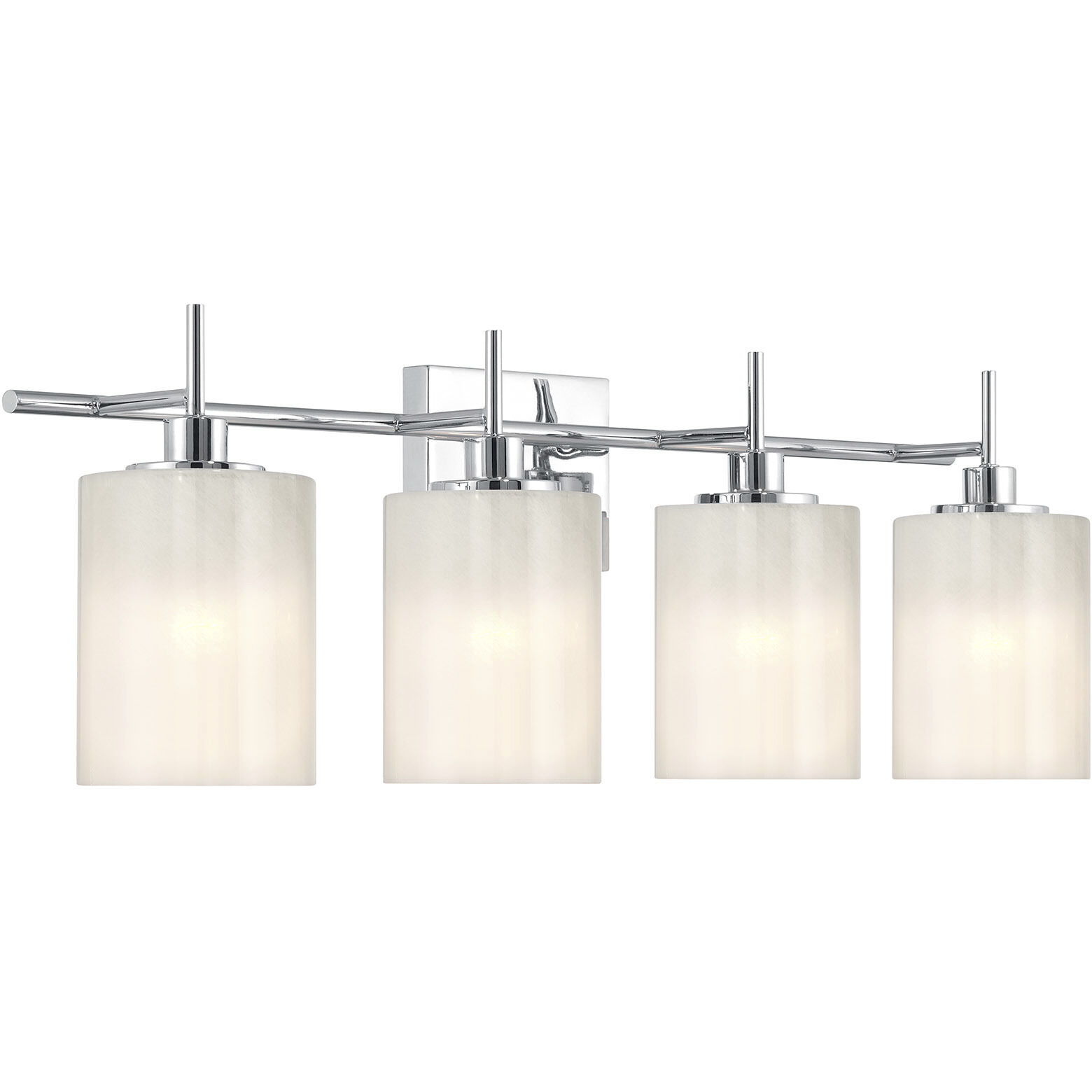 Modern 4 Light 30.75 inch Chrome Bathroom Vanity Light Wall Light