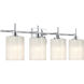 Modern 4 Light 30.75 inch Chrome Bathroom Vanity Light Wall Light