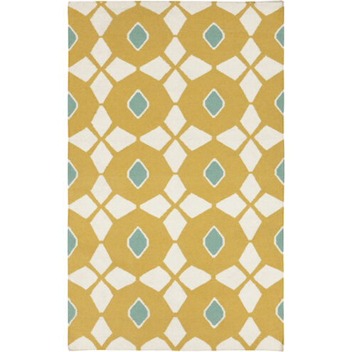 Frontier 156 X 108 inch Mustard, Cream, Teal Rug