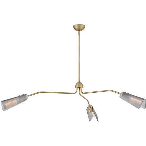 Altman 3 Light 60 inch Lacquered Brass Chandelier Ceiling Light