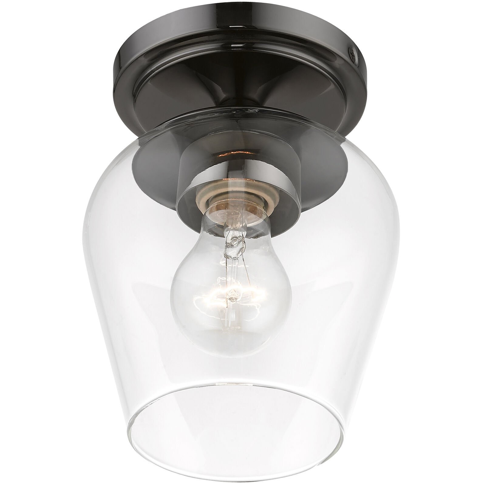 Willow 1 Light 6 inch Black Chrome Flush Mount Ceiling Light