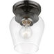 Willow 1 Light 6 inch Black Chrome Flush Mount Ceiling Light