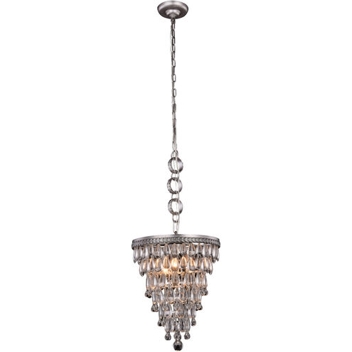 Nordic 3 Light 13 inch Antique Silver Pendant Ceiling Light, Urban Classic