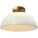 Radiance Collection - Pleated Dome Semi-Flush Ceiling Light in Brushed Brass, Dedicated LED, Matte White, Form+Finish+Function