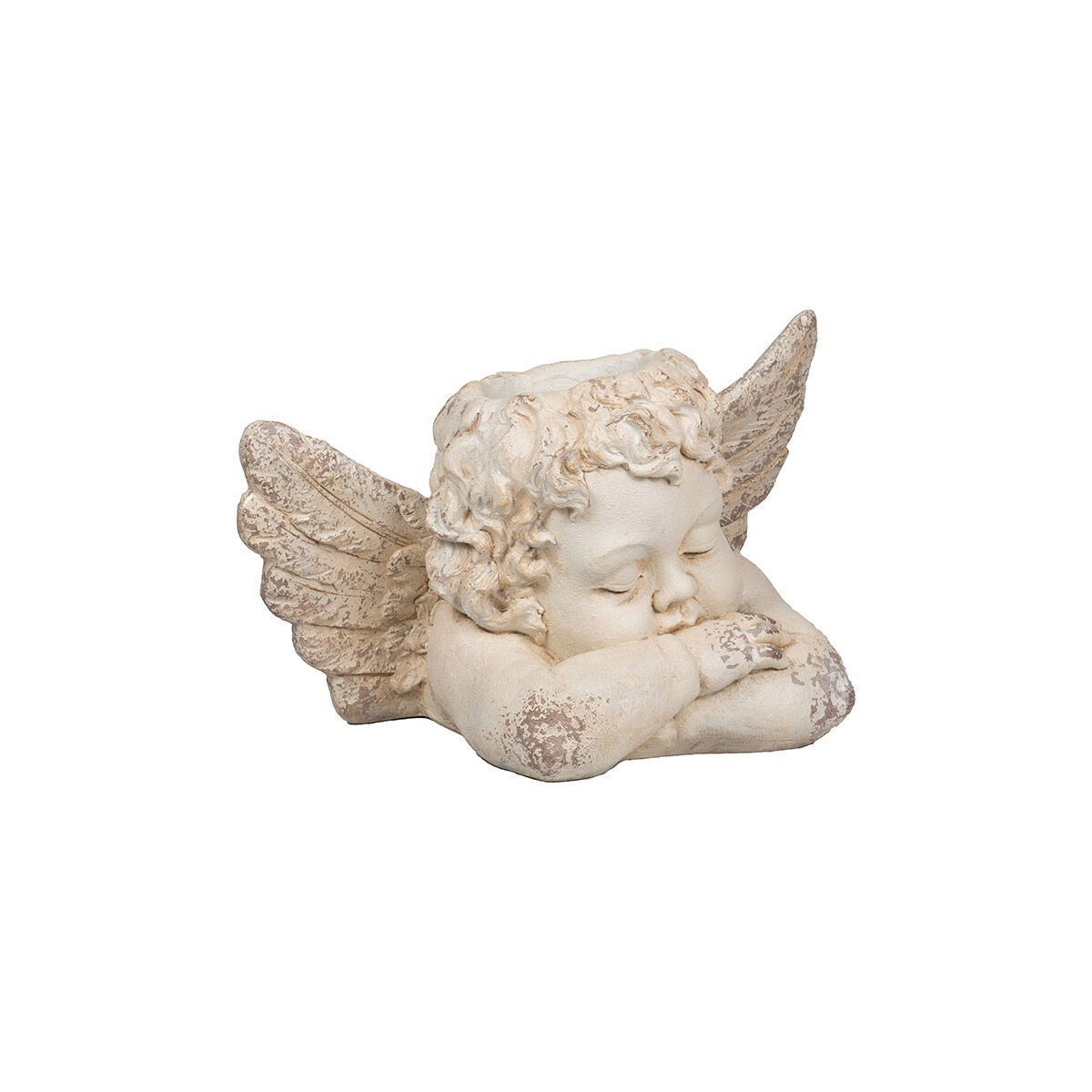 Sleeping Cherub Cream Outdoor Planter