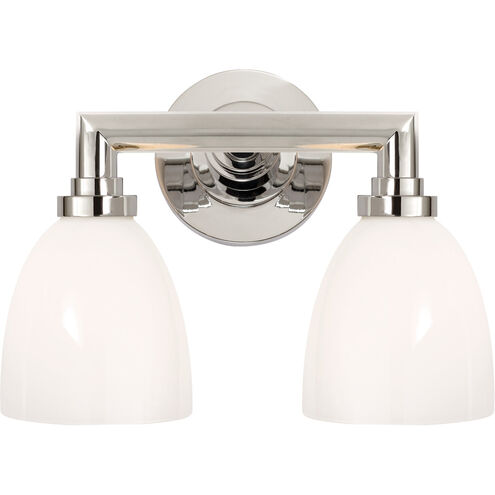 Chapman & Myers Wilton2 2 Light 13 inch Polished Nickel Double Bath Light Wall Light