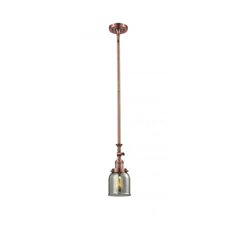Franklin Restoration Small Bell 1 Light 5 inch Antique Copper Mini Pendant Ceiling Light in Plated Smoke Glass, Franklin Restoration