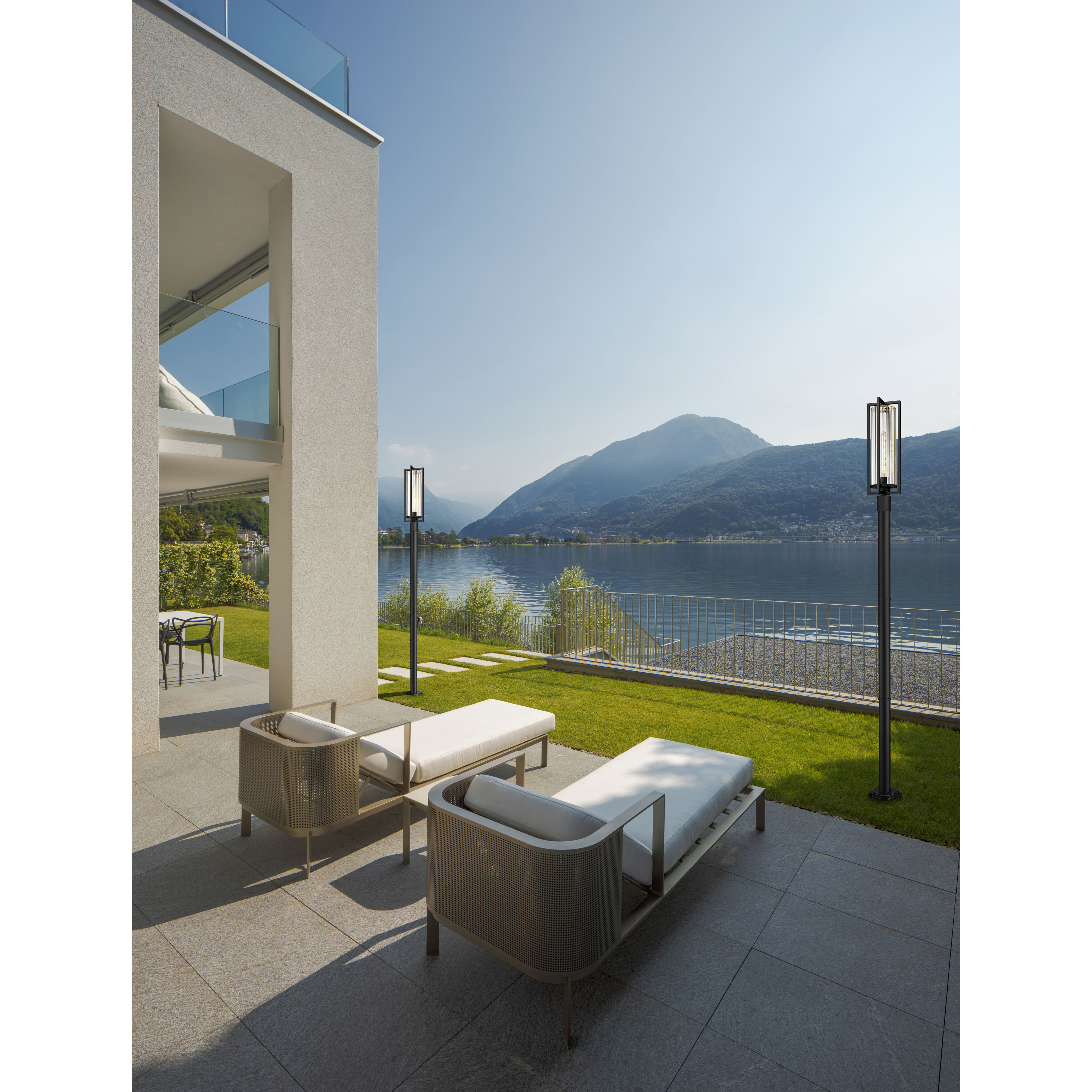 Aura 1 Light 99.5 inch Black Outdoor Post Mounted Fixture in G9