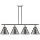 Ballston X-Large Cone LED 48 inch Brushed Satin Nickel Island Light Ceiling Light in Plated Smoke Glass