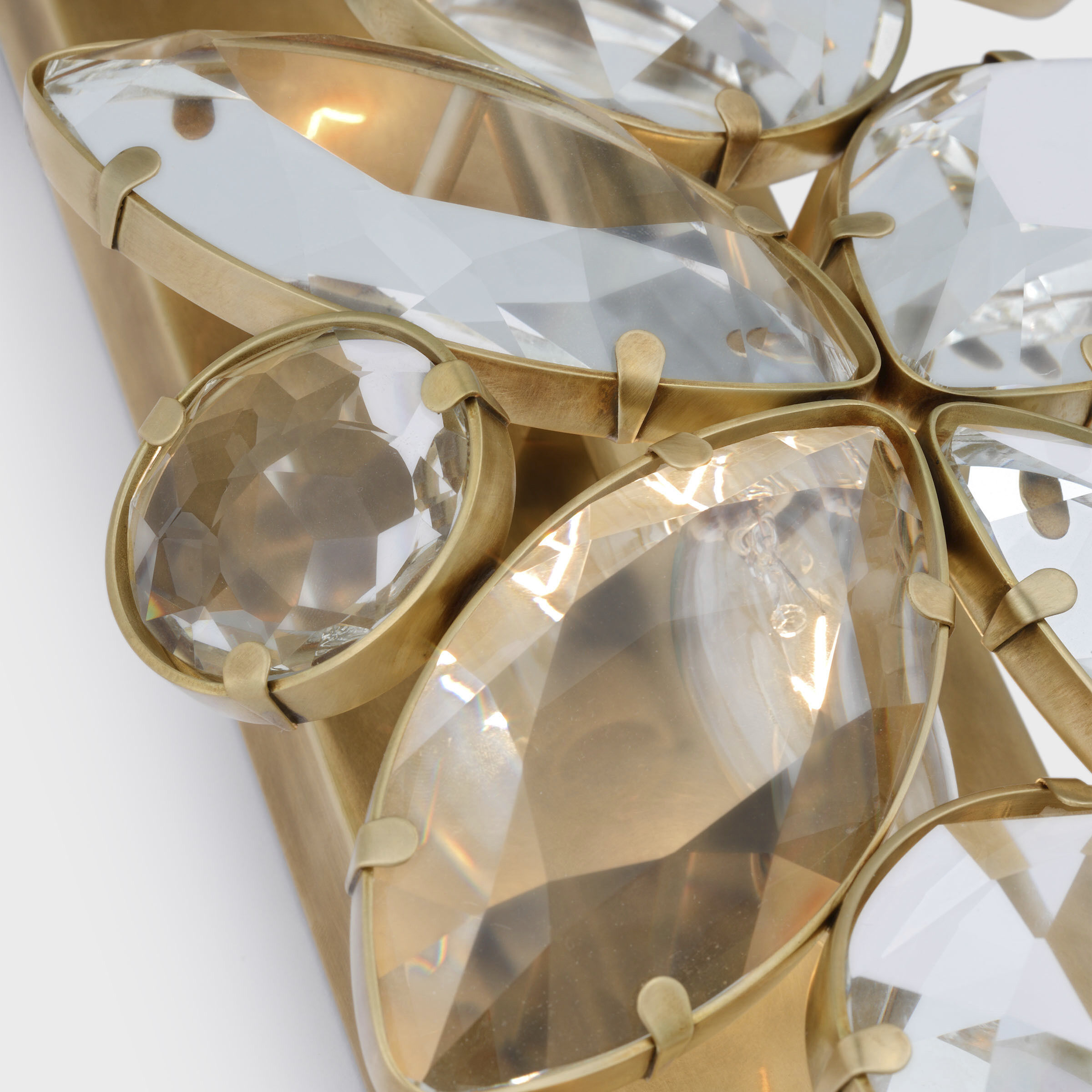 kate spade new york Lloyd Sconce Wall Light in Soft Brass, Clear Glass