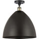 Ballston Dome LED 16 inch Black Antique Brass Semi-Flush Mount Ceiling Light