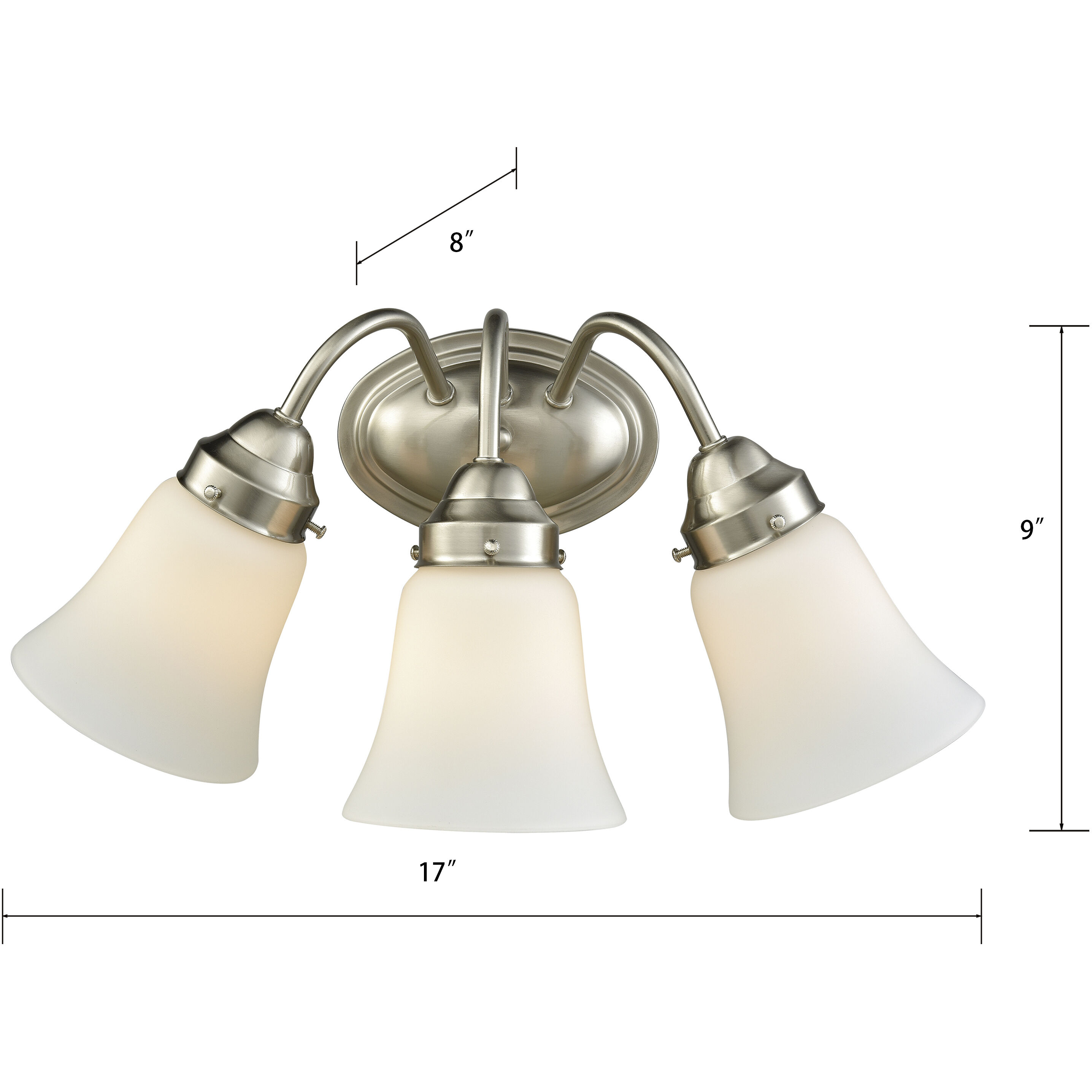Califon 3 Light 17 inch Brushed Nickel Vanity Light Wall Light