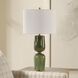 Meyer 27 inch 150 watt Moss Green Glaze and Antique Brass Table Lamp Portable Light