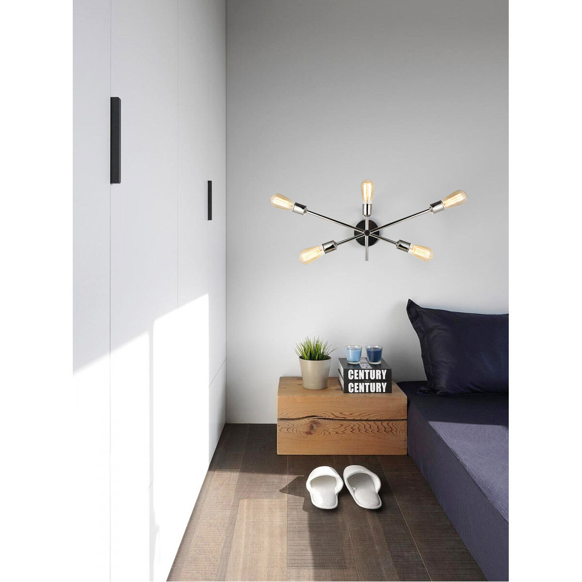 Axel 5 Light 25 inch Polished Nickel Wall Sconce Wall Light