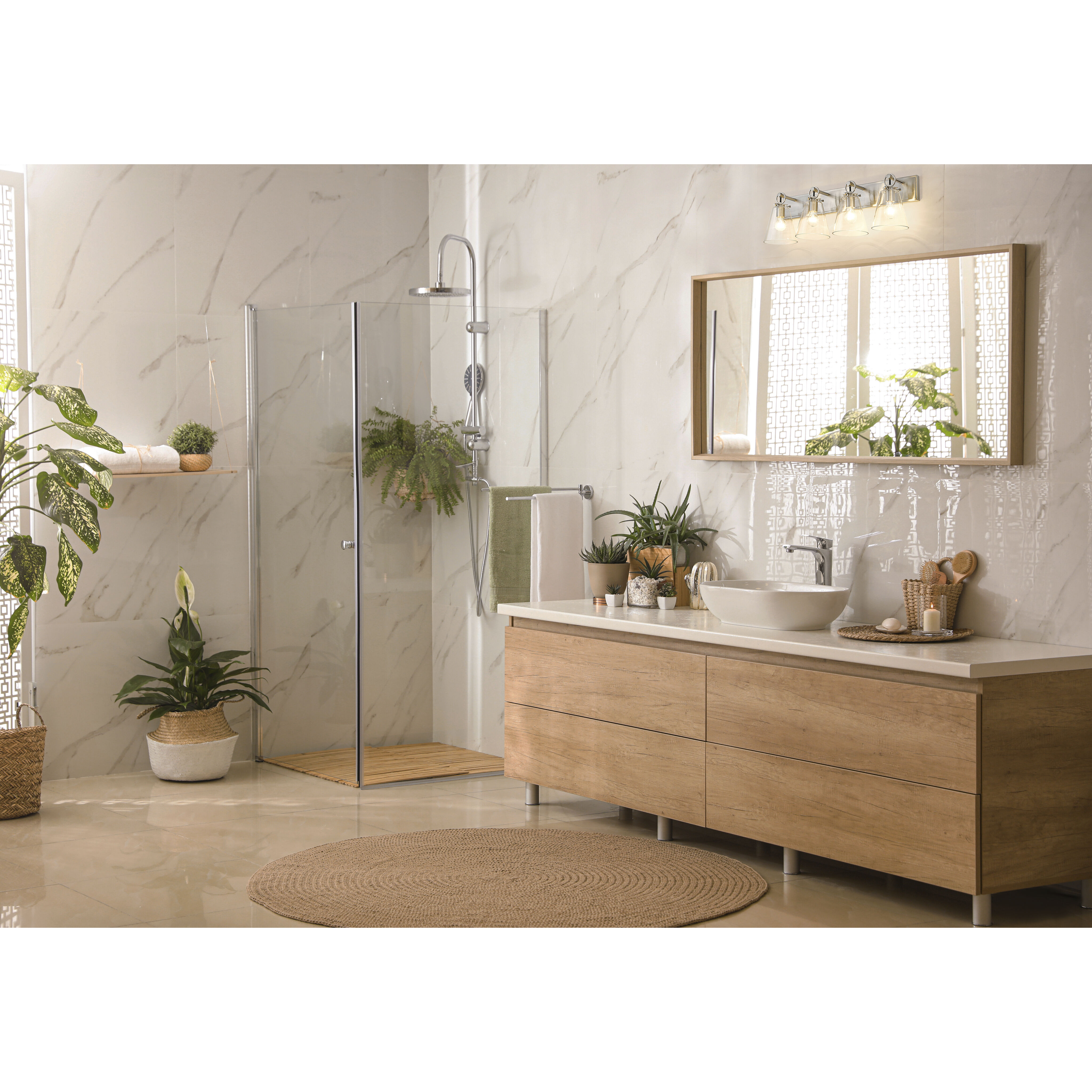 Harper 4 Light 31.25 inch Brushed Nickel Vanity Wall Light in Brushed Aluminum
