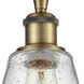 Ballston Cindyrella 1 Light 7 inch Brushed Brass Semi-Flush Mount Ceiling Light in Seedy Glass