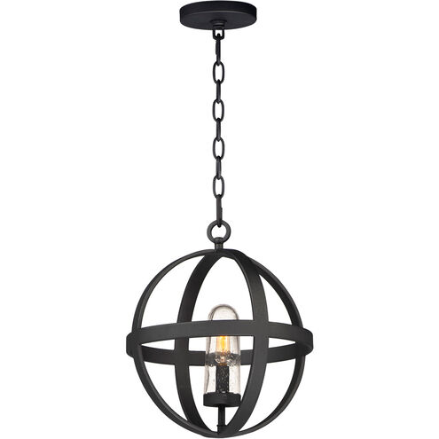 Compass 1 Light 12 inch Black Outdoor Pendant